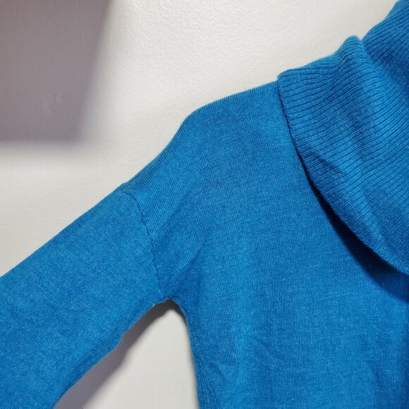 CYNTHIA ROWLEY Merino Wool Knit Turtleneck Sweater Lightweight Blue Women's XS - Picture 4 of 11